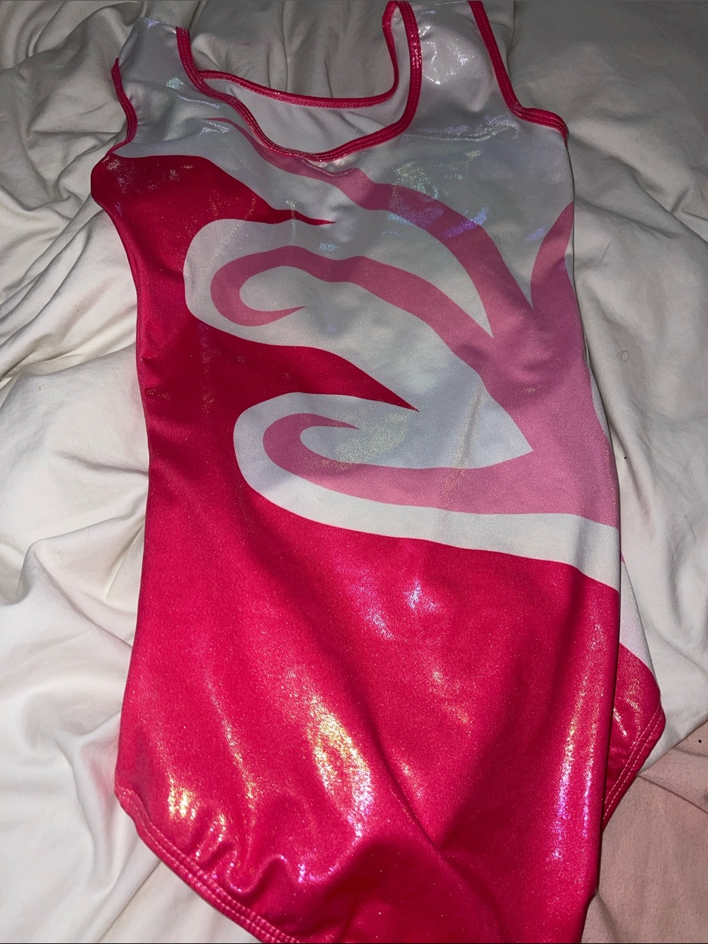 ZigZag Girls Pink & White Dance Leotard Size 14